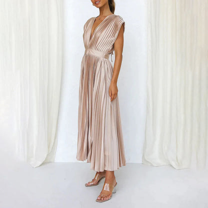 Rose | Women's Timeless Charm Pleated Midi Dress