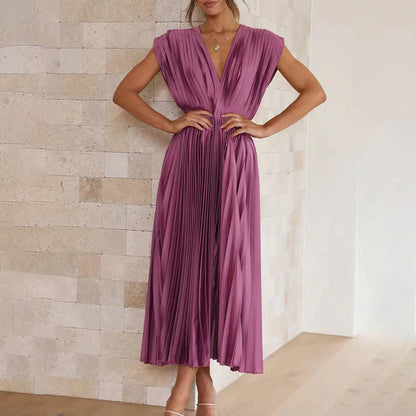 Rose | Women's Timeless Charm Pleated Midi Dress