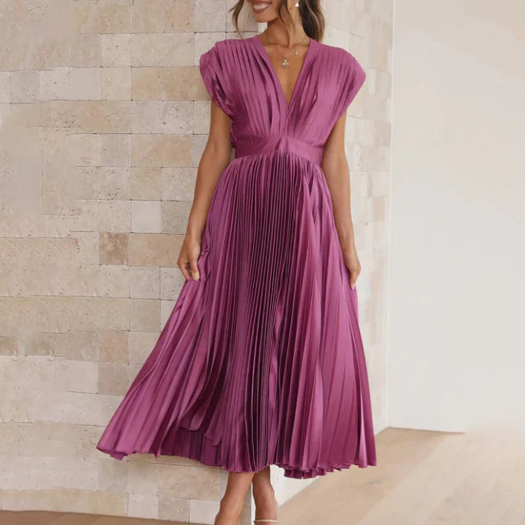 Rose | Women's Timeless Charm Pleated Midi Dress