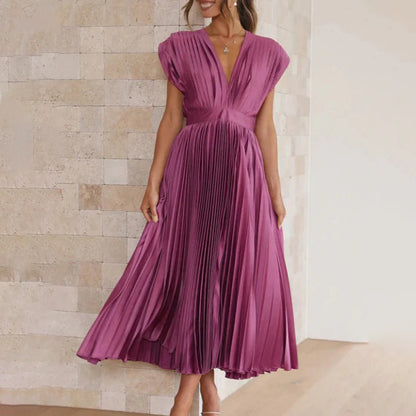 Rose | Women's Timeless Charm Pleated Midi Dress