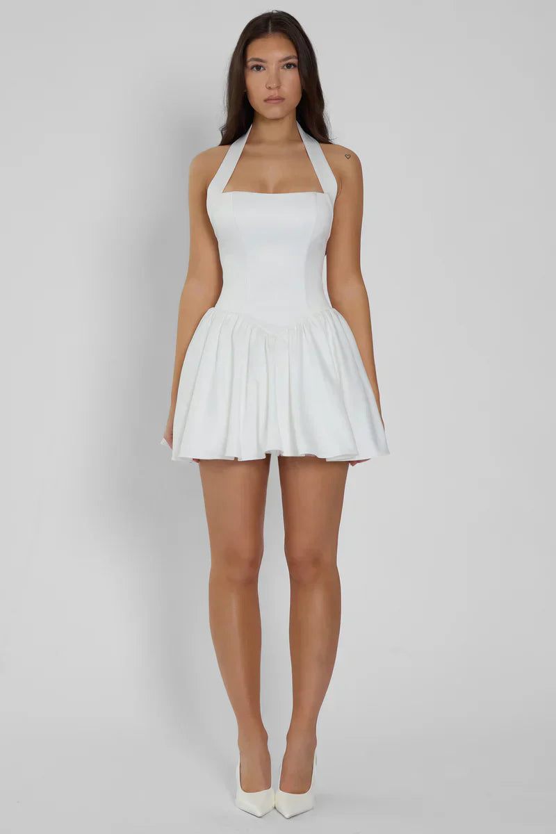 Holly | Women's Structured Halter Corset Mini Dress