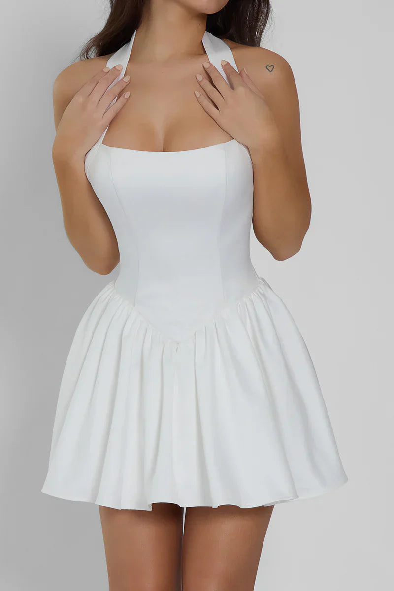Holly | Women's Structured Halter Corset Mini Dress