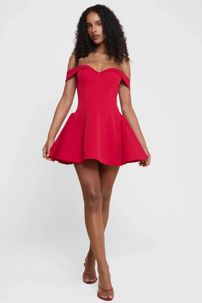 Carmela | Women's Off-Shoulder Babydoll Mini Dress