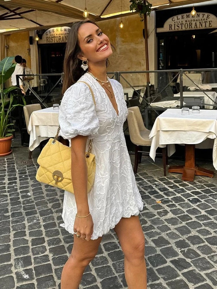Melanie | Women's Playful Flared Silhouette Mini Dress
