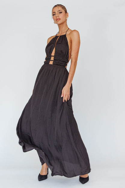 Elo | Women's Striking Plunge Cutout Maxi Dress