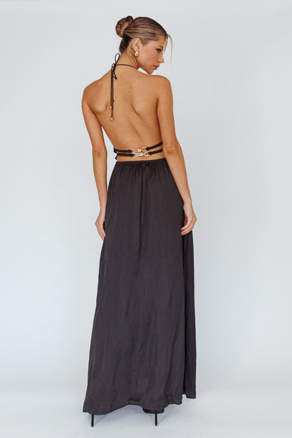 Elo | Women's Striking Plunge Cutout Maxi Dress