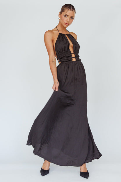 Elo | Women's Striking Plunge Cutout Maxi Dress