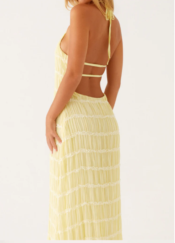 Lorne | Chic Fully Lined Textured Halter Maxi Dress