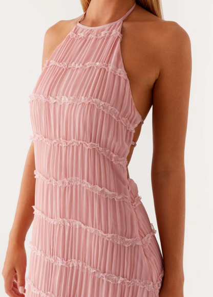 Lorne | Chic Fully Lined Textured Halter Maxi Dress