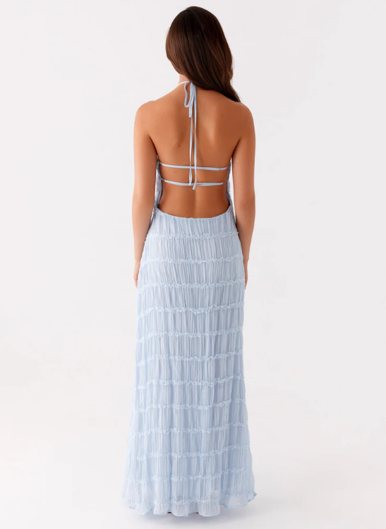 Lorne | Chic Fully Lined Textured Halter Maxi Dress