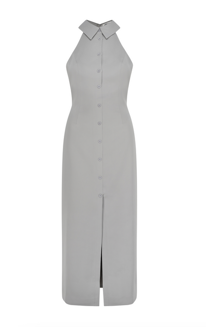 Donna | Women's Sleek Halter Plunging Midi Dress