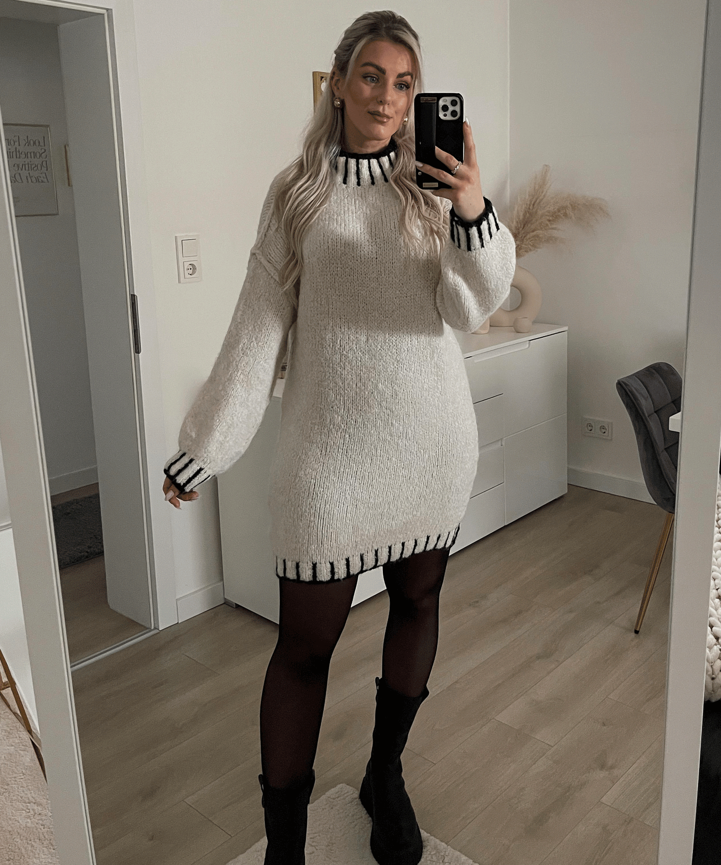 Maeve | Women's Cozy Knit Mock-Neck Midi Dress