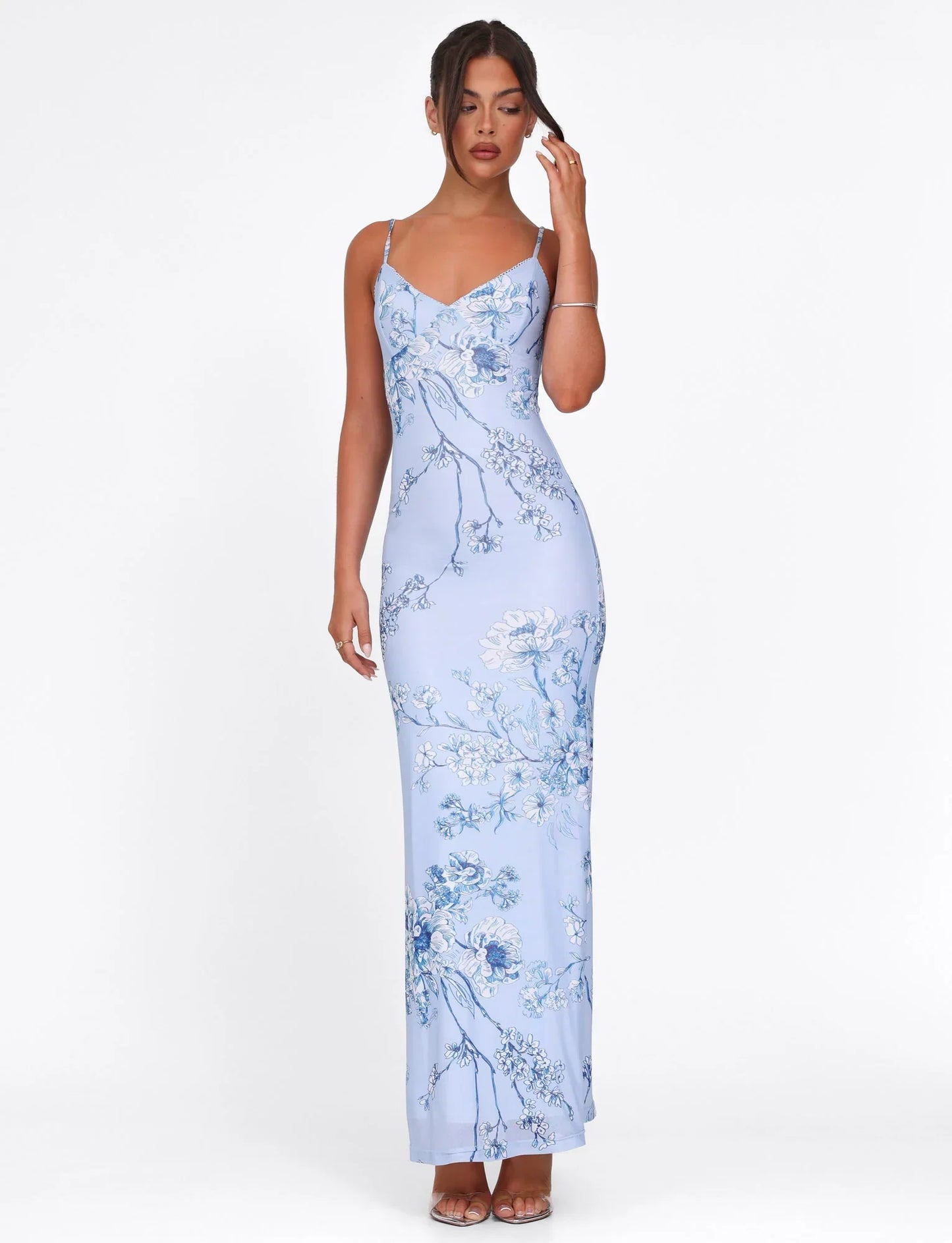 Julie | Women's Rose Stripe Effortless Maxi Dress