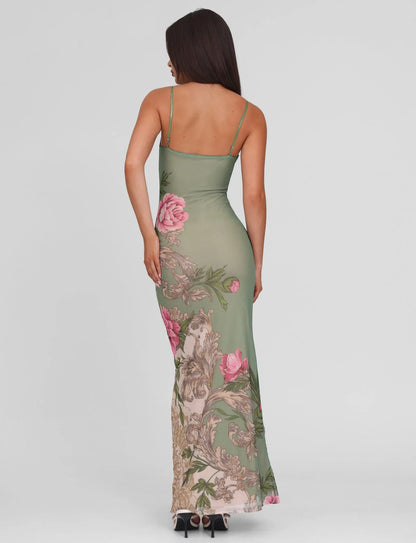 Julie | Women's Rose Stripe Effortless Maxi Dress
