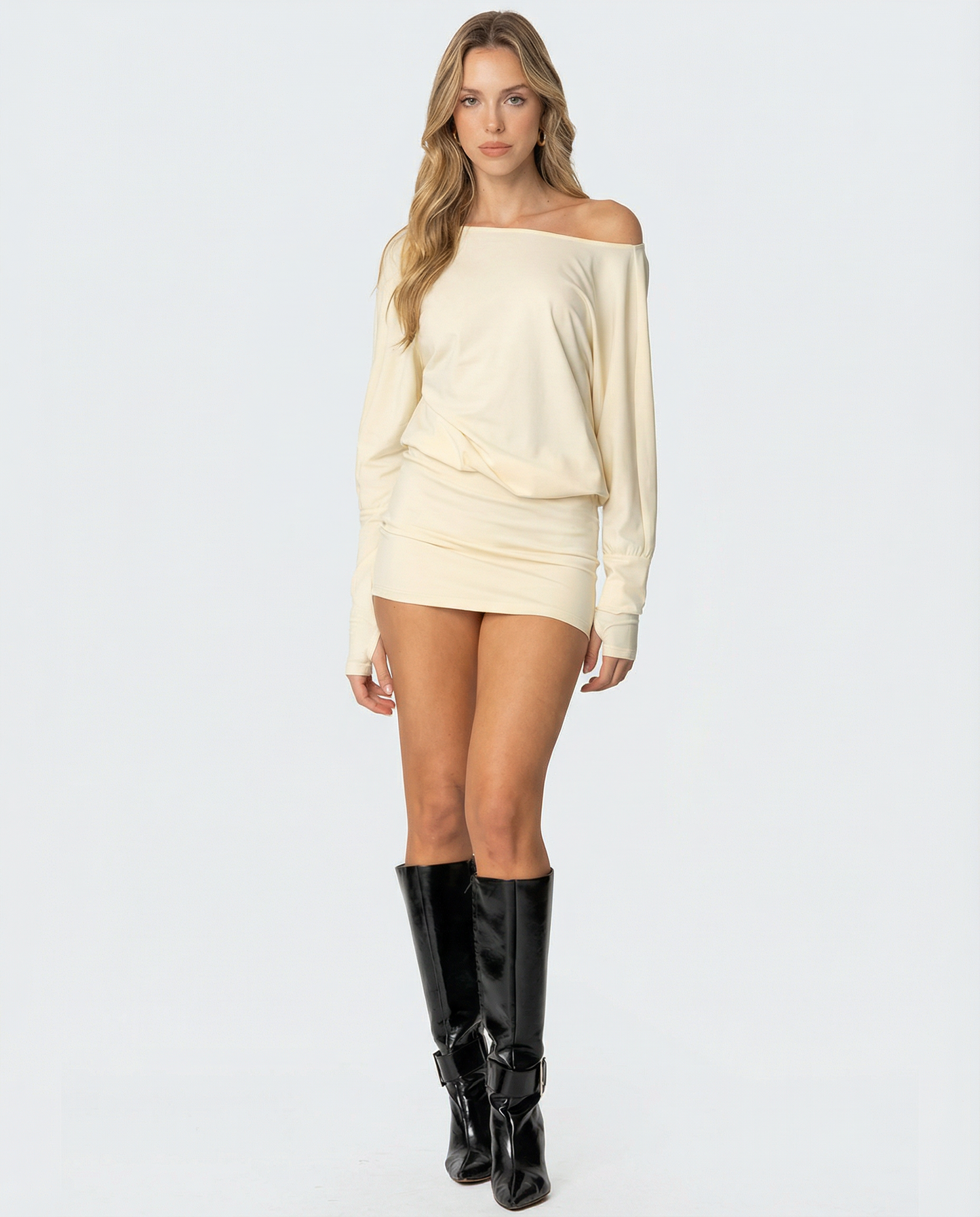 Luna | Women's Relaxed Neck Open-Back Mini Dress