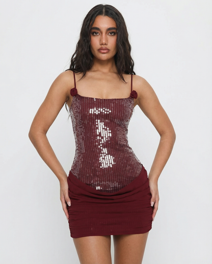 Ayana | Women's Shimmering Sequin Corset Mini Dress