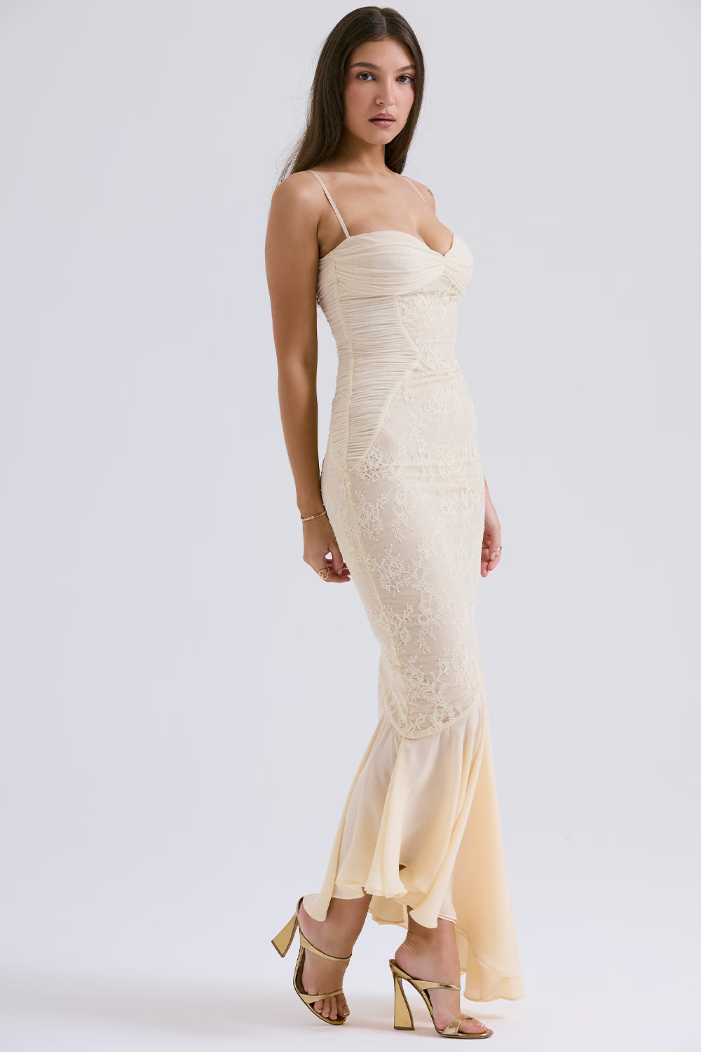 Suzie | Women's Fluid Luminous Vanilla White Ethereal Maxi Gown