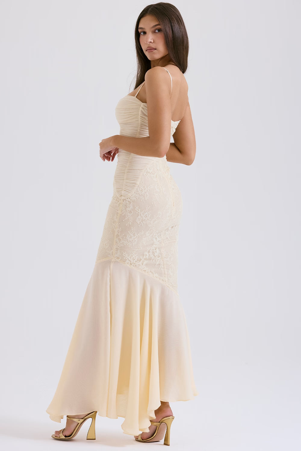 Suzie | Women's Fluid Luminous Vanilla White Ethereal Maxi Gown