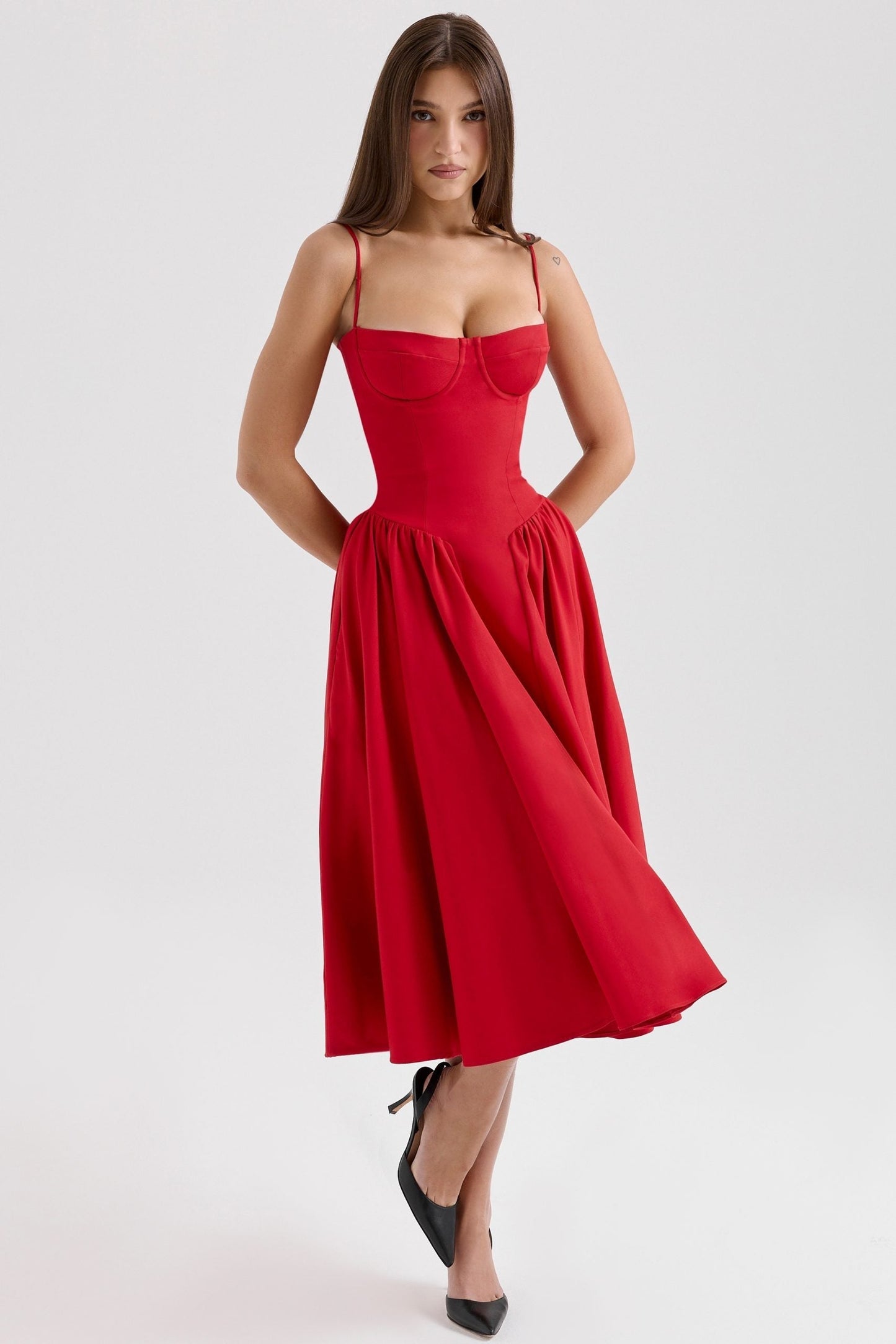 Katrina | Women's Corset-Inspired Midi Dress