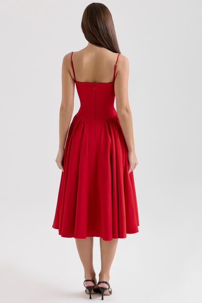 Katrina | Women's Corset-Inspired Midi Dress