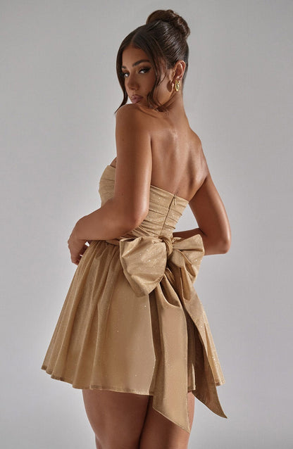 Madeline | Women's Patchwork Strapless Mini Dress