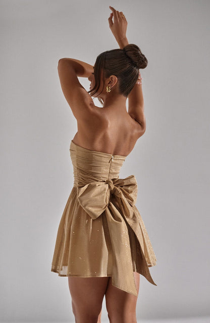 Madeline | Women's Patchwork Strapless Mini Dress