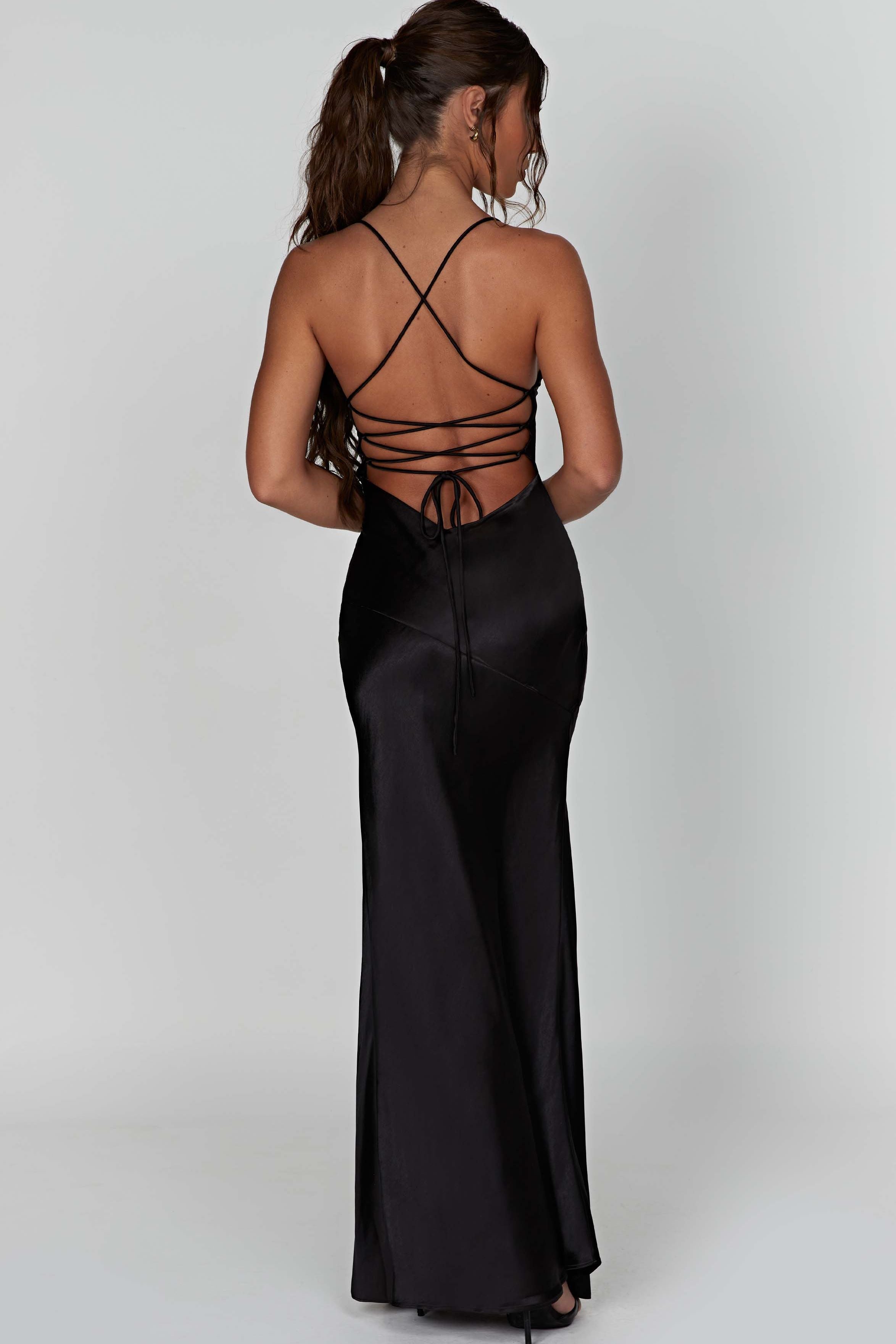 Alexia | Women's Satin Bias-Cut Maxi Dress