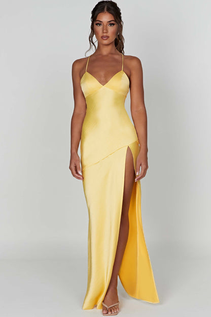 Alexia | Women's Satin Bias-Cut Maxi Dress