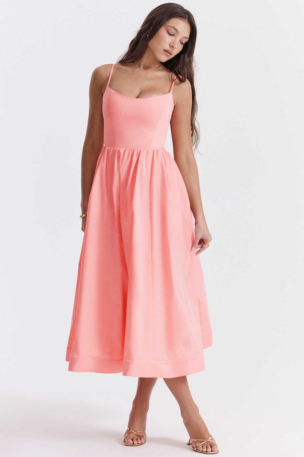 Samara | Women's Flutter Ruffle Georgette Midi Dress