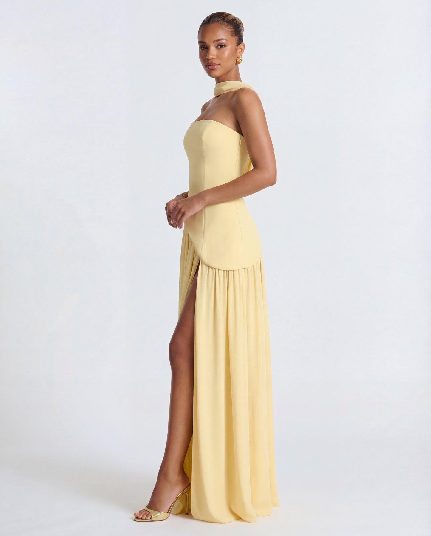 Aveline | Women's Strapless Scarf-Neckline Maxi Dress