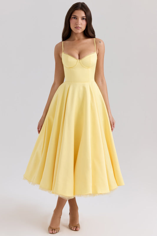Euphemia | Women's Sculpted Texture V-Neck Midi Dress