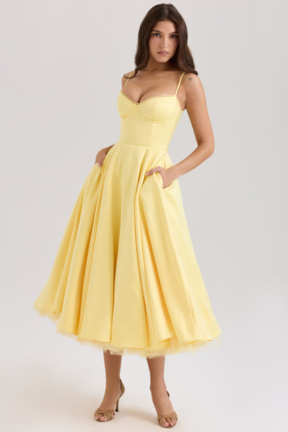 Euphemia | Women's Sculpted Texture V-Neck Midi Dress