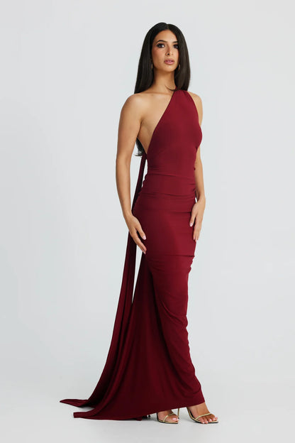 Arabella | Women's Metal-Detail Sash Maxi Gown