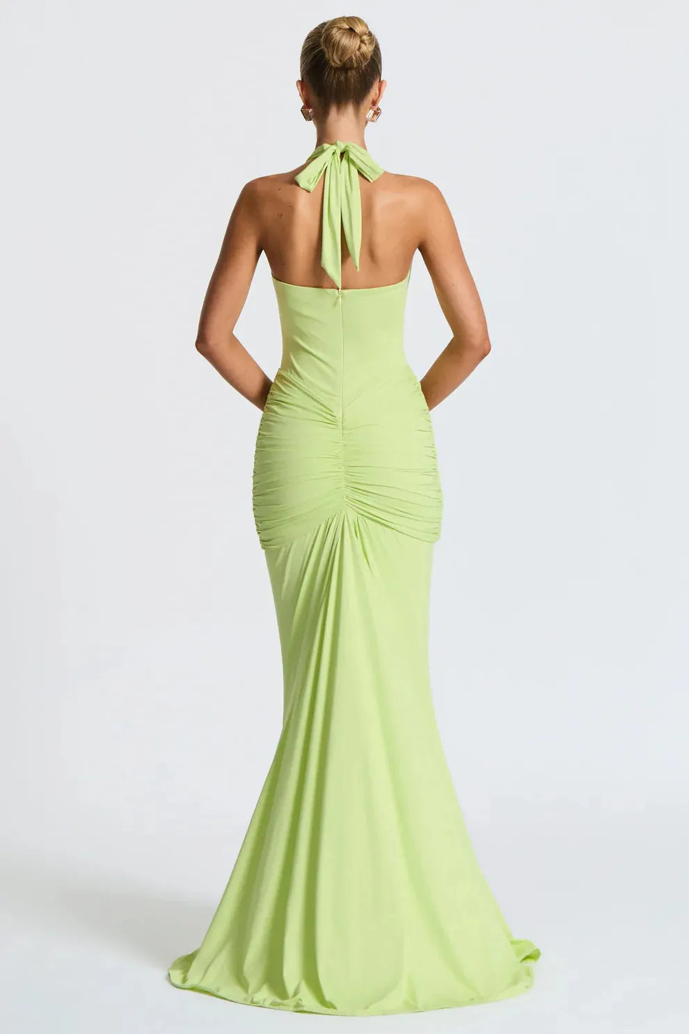 Bernadette | Elegant Plunging U-Wire Draped Jersey Maxi Dress