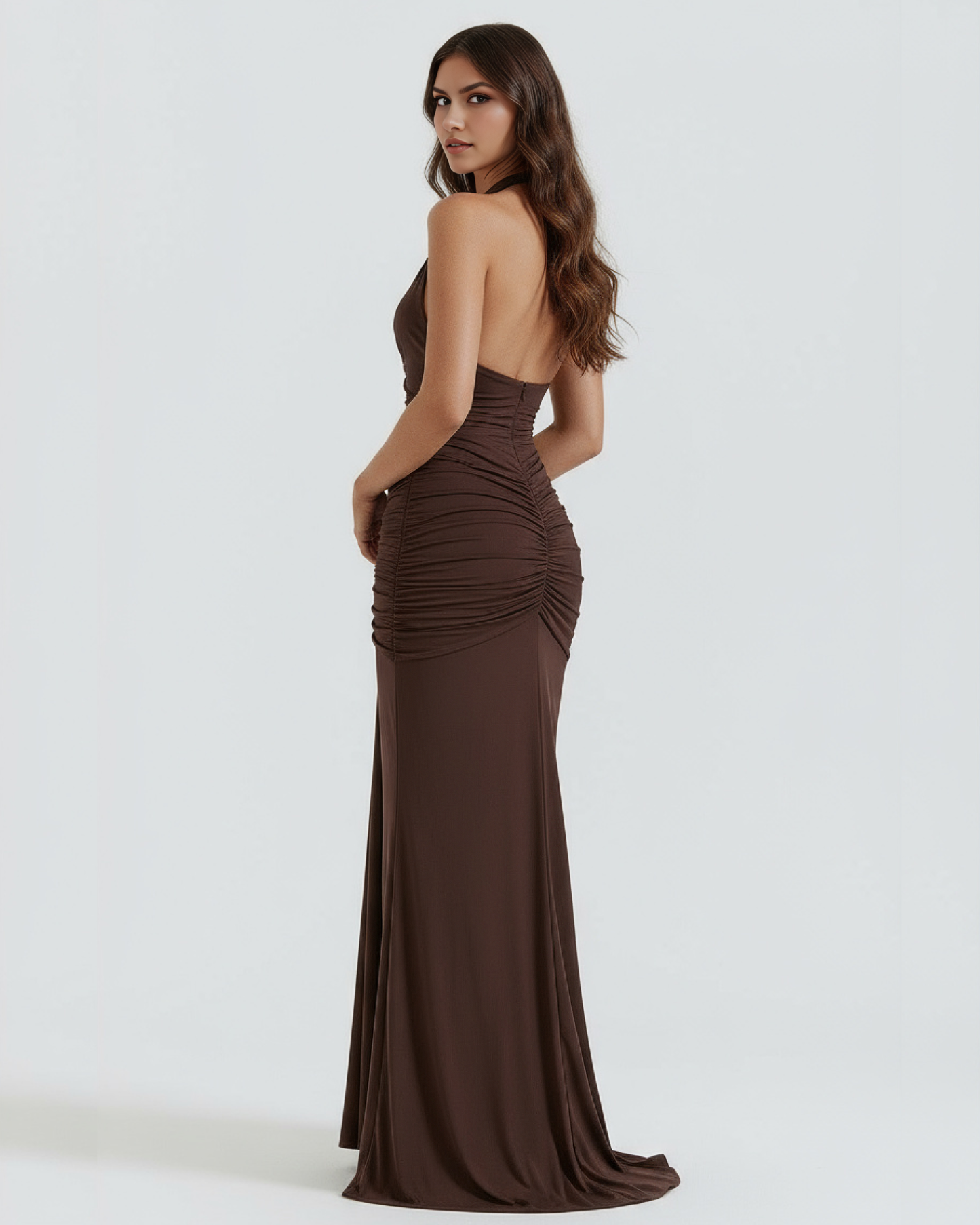 Ariela | Women's U-Wire Plunge Ruched Maxi Dress