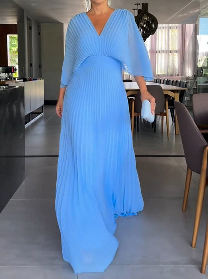 Maddy | Women's Sunburst Vibrant Pleated Maxi Dress