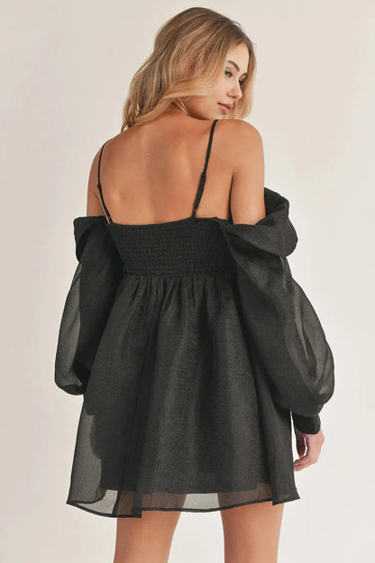 Desiree | Women's Off-Shoulder Bubble Sleeve Mini Flare Dress
