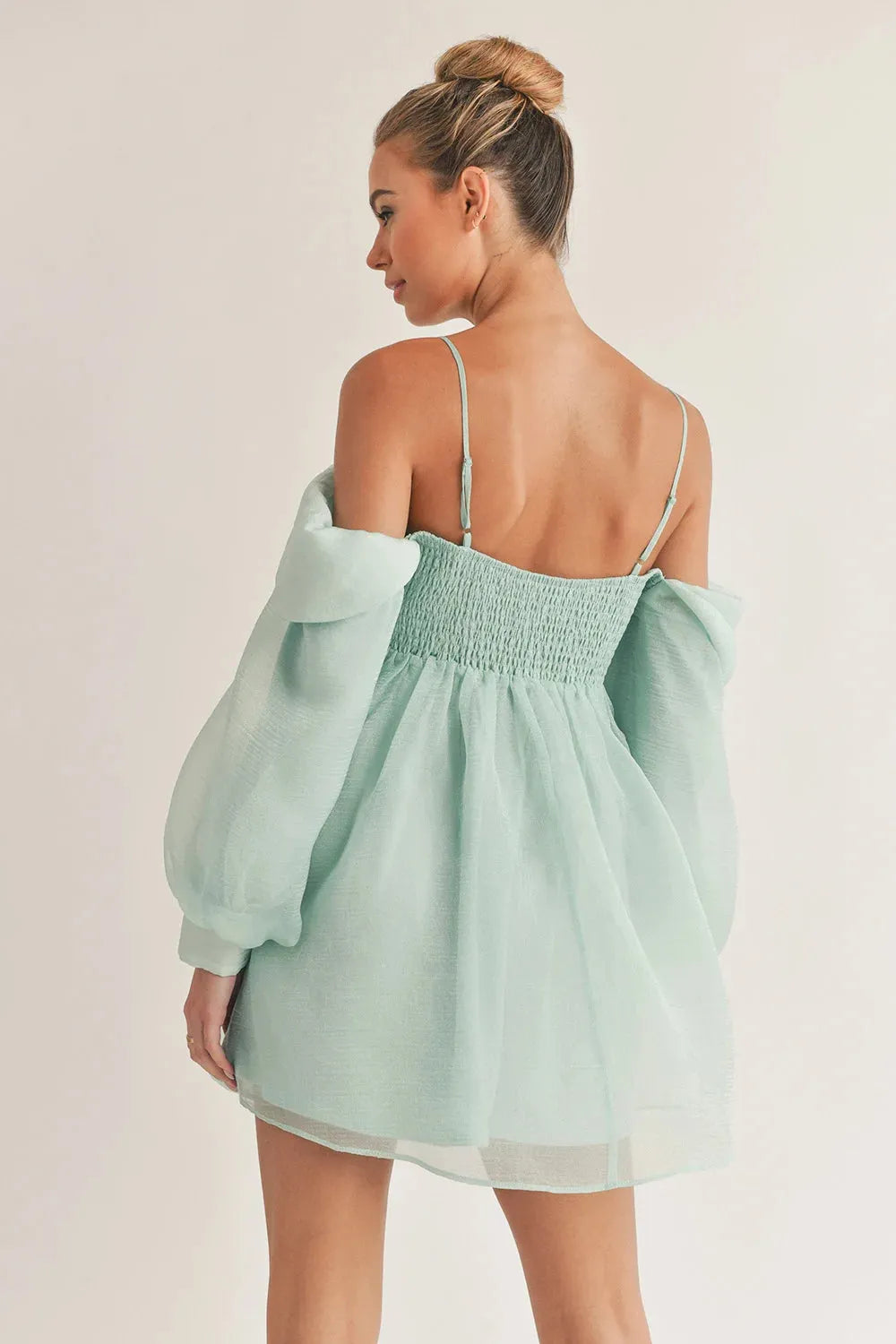 Desiree | Women's Off-Shoulder Bubble Sleeve Mini Flare Dress