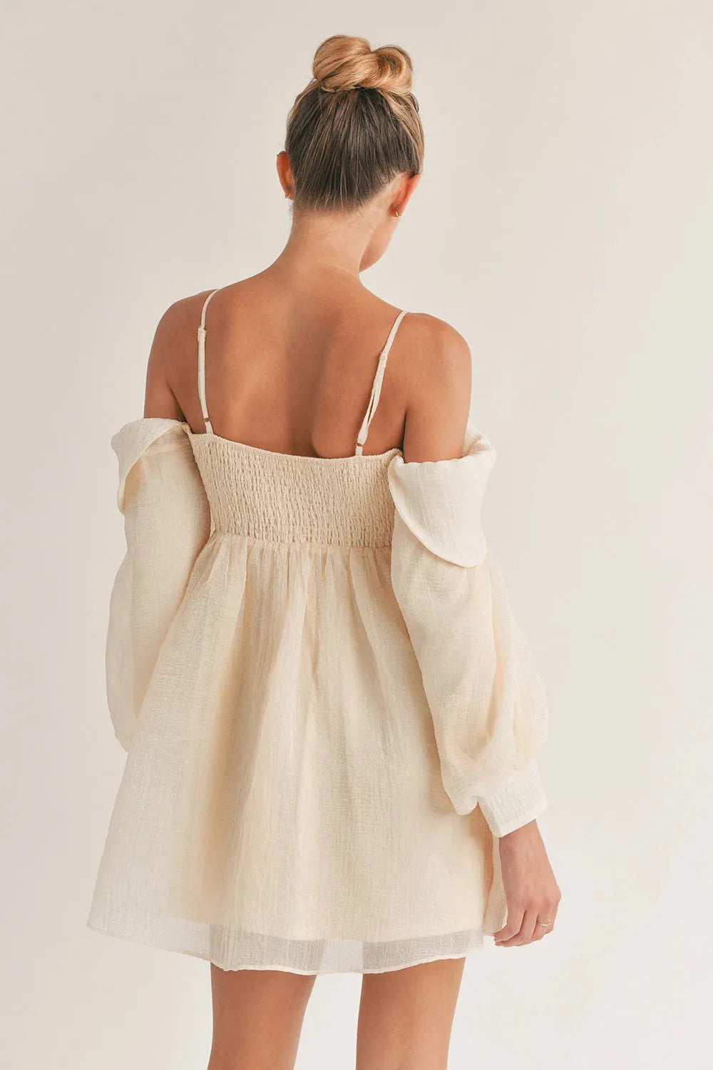 Desiree | Women's Off-Shoulder Bubble Sleeve Mini Flare Dress